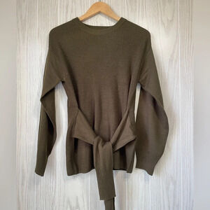 Anthropologie Wrap-Front Sweater Sage Green Size S EUC